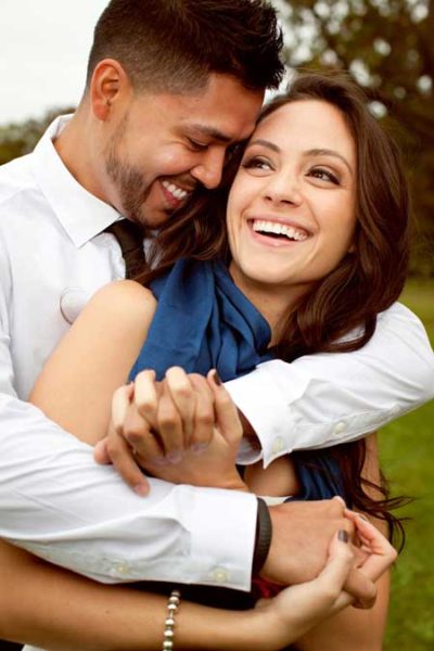 young couple smiling